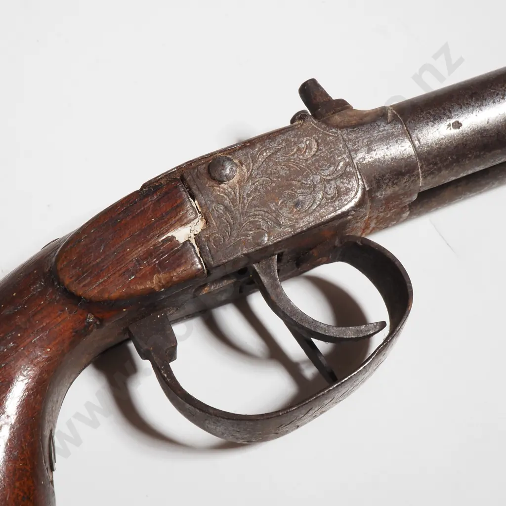Double Barell Percussion Pistol (Hammer is missing ,poor conditon) Image 1++