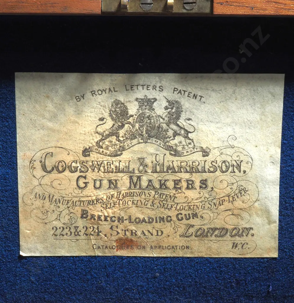 Antique Burr Walnut Cased Six Barrel Pin Fire Revolver w Folding Trigger & Accessories Image 1++