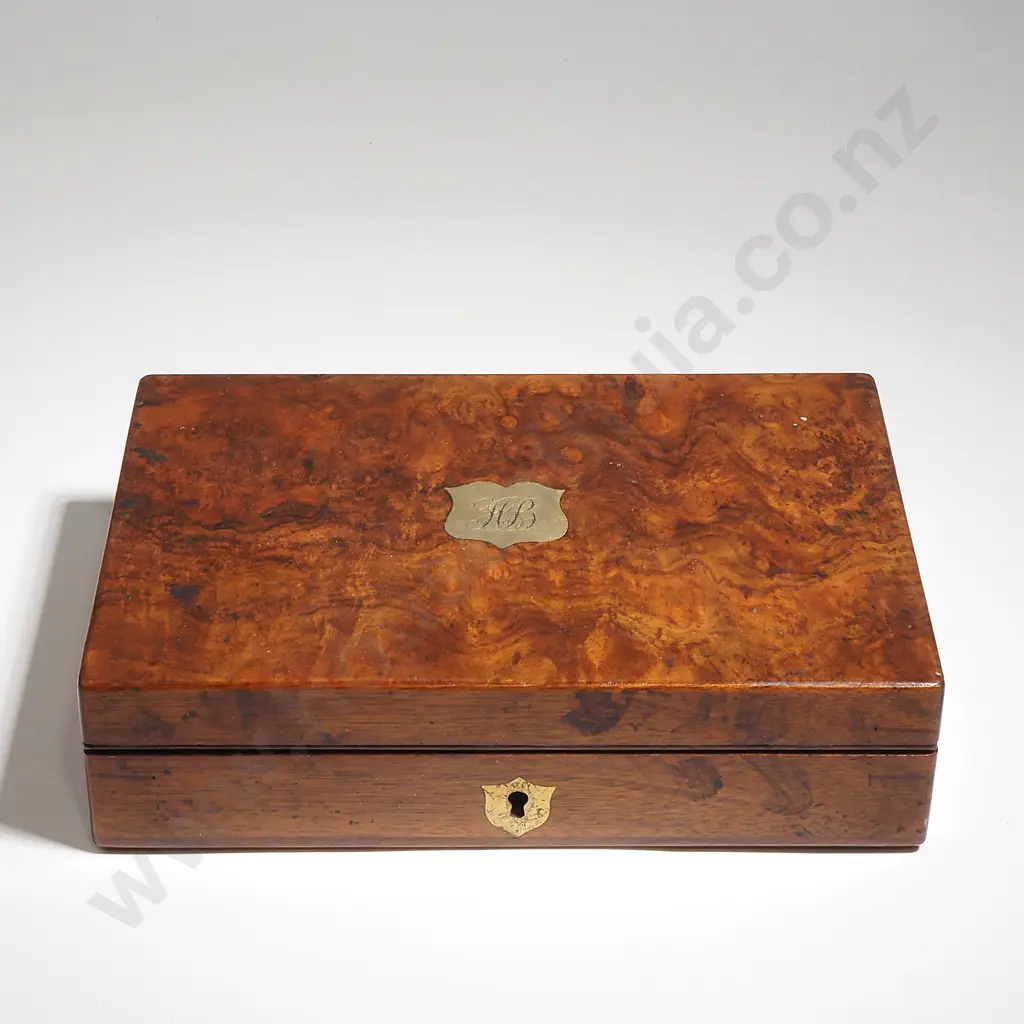 Antique Burr Walnut Cased Six Barrel Pin Fire Revolver w Folding Trigger & Accessories Image 1++