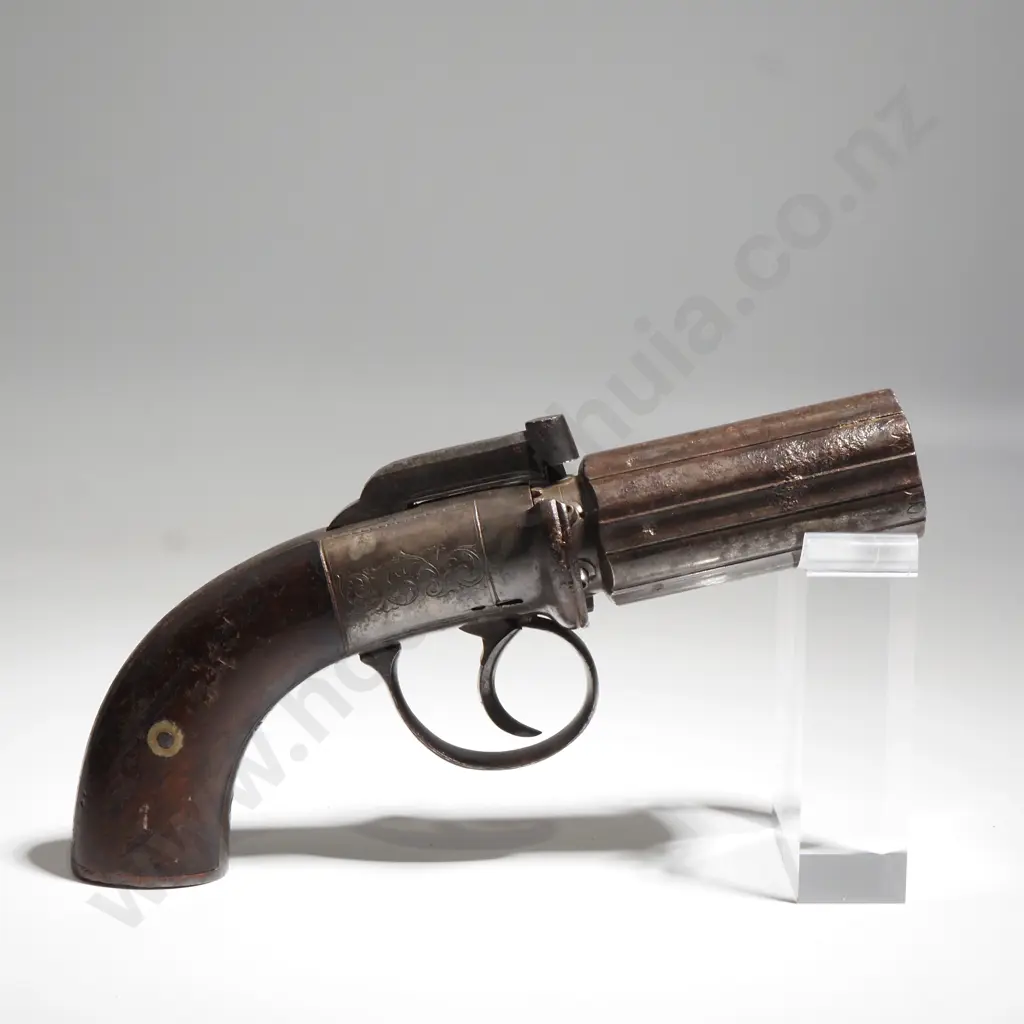 Antique Belgian Pepperbox Pistol Image 1++