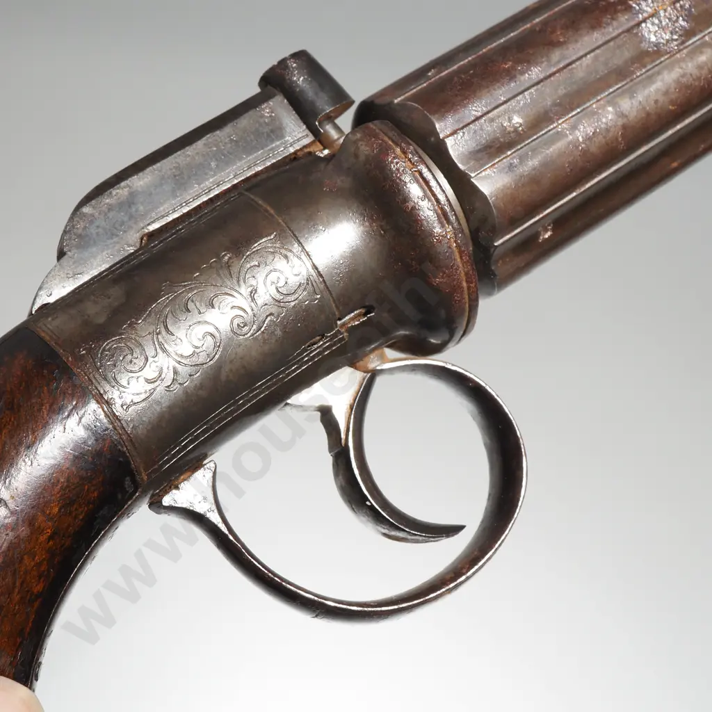 Antique Belgian Pepperbox Pistol Image 1++