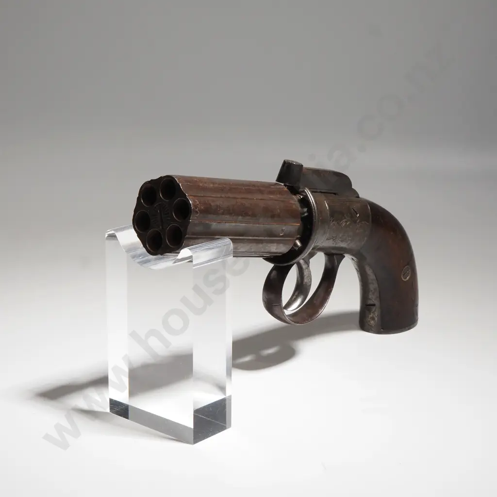 Antique Belgian Pepperbox Pistol Image 1++
