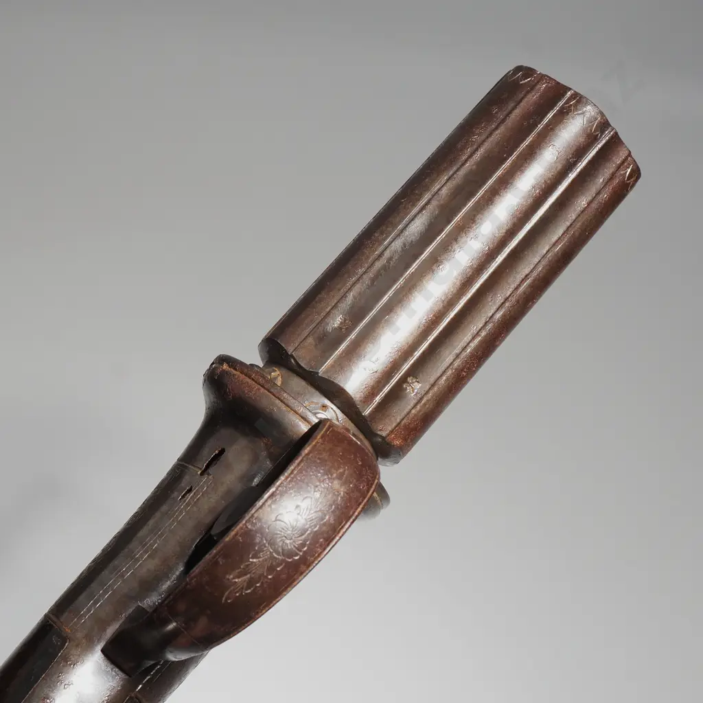 Antique Belgian Pepperbox Pistol Image 1++