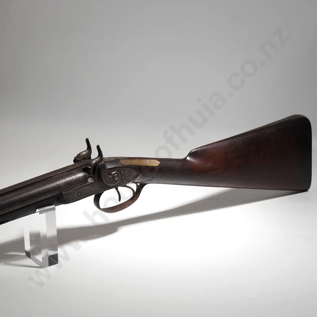 S. Ebrall Double Barrel Muzzle Loading Percussion Shotgun Image 1++