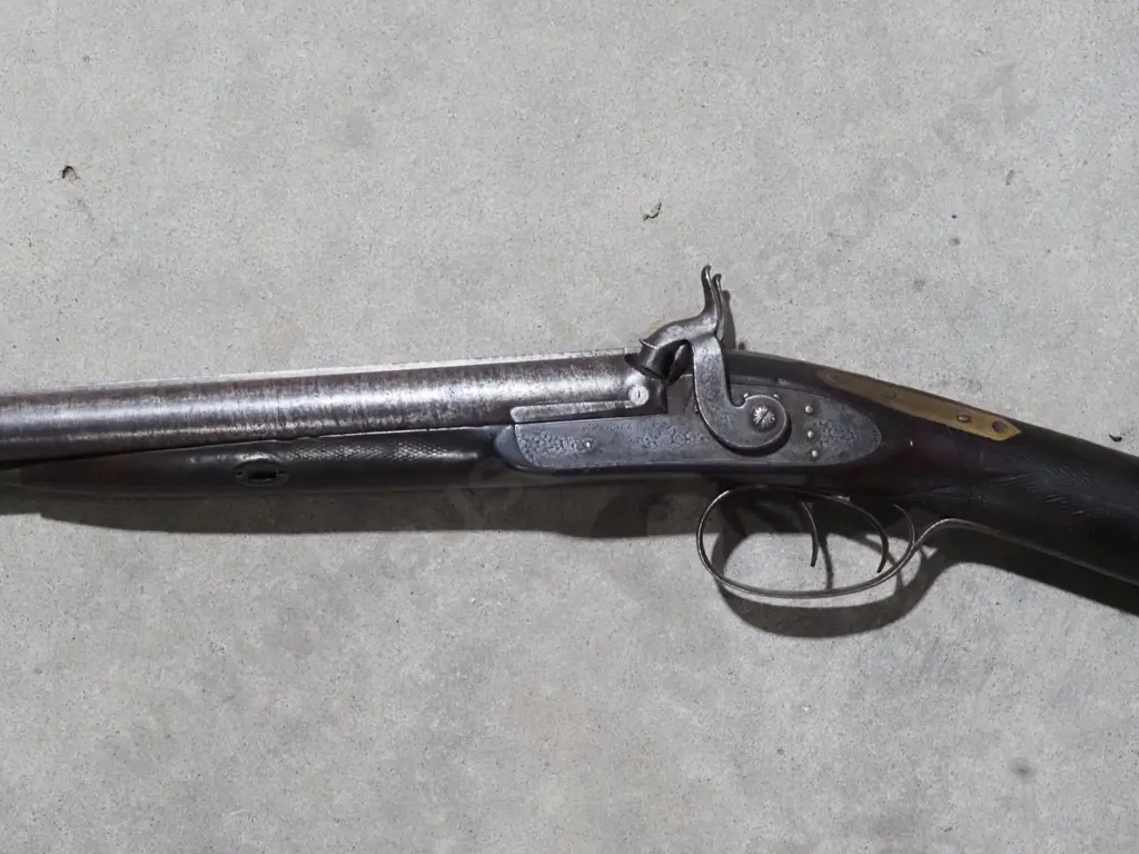 S. Ebrall Double Barrel Muzzle Loading Percussion Shotgun Image 1++