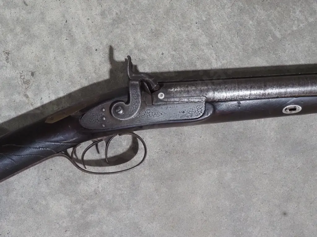 S. Ebrall Double Barrel Muzzle Loading Percussion Shotgun Image 1++