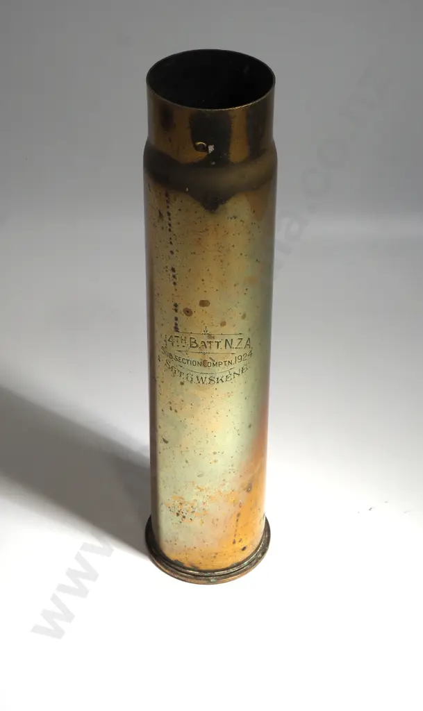 6Pound Shelf Case Marked 14 Battalion N.Z.A Competition Prize  Image 1++