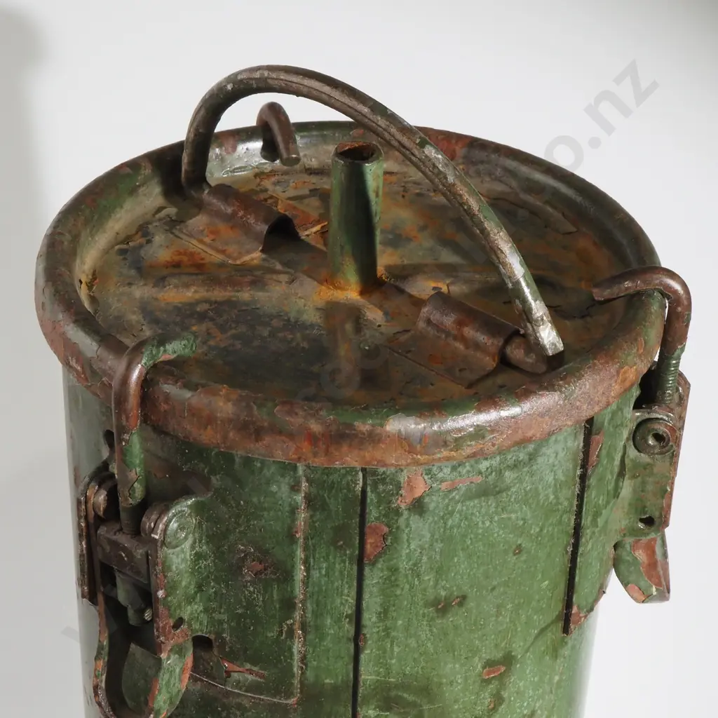 Green Military Metal Cannister Image 1++