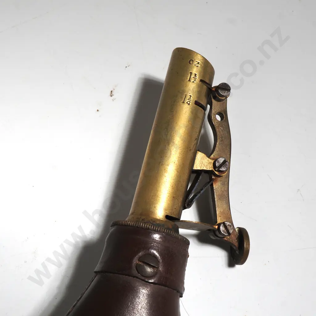 Leather and Brass Shot Flask Image 1++