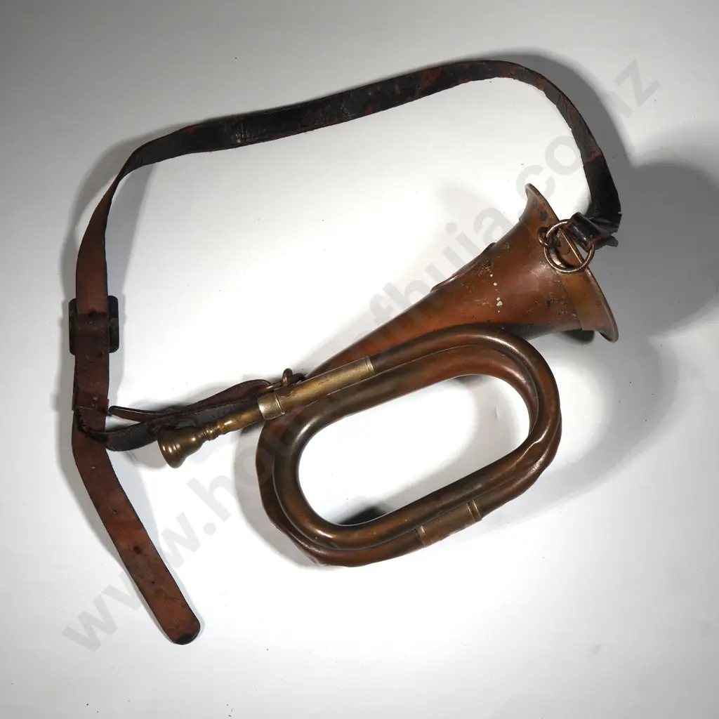 WWI Imperial German Field Bugle with Strap Image 1++