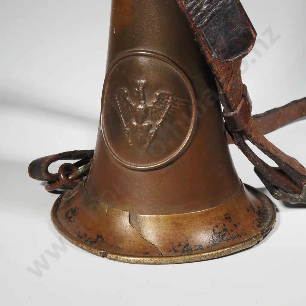 WWI Imperial German Field Bugle with Strap Image 1++