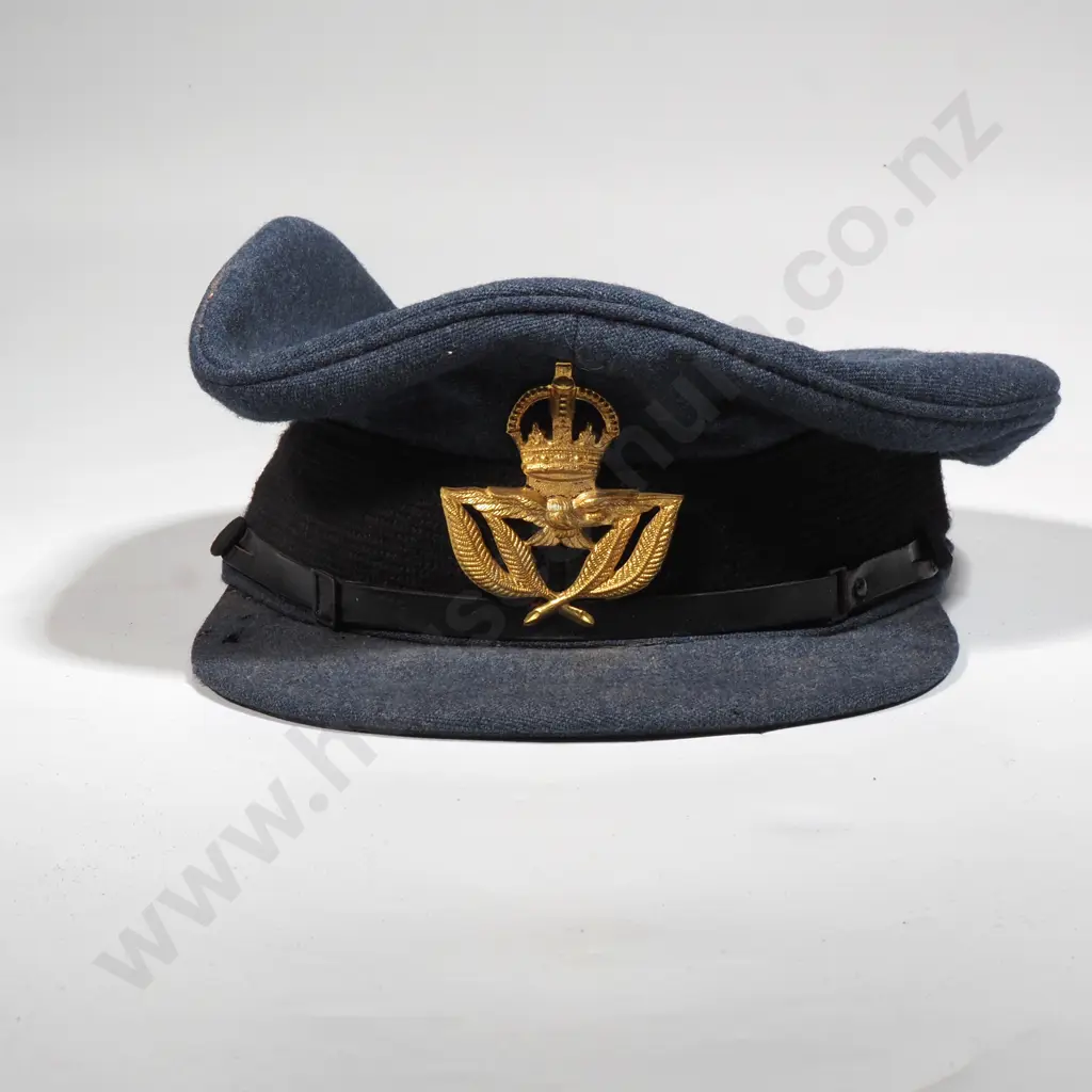 WW2 RNZAF Warrant Officers Peaked Hat Named to J R Cox  Image 1++