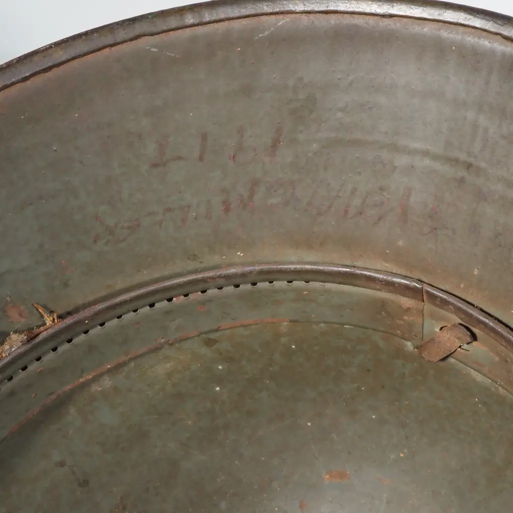 German WWI Steel Helmet 9 Recipients Name Just Visable ) Image 1++