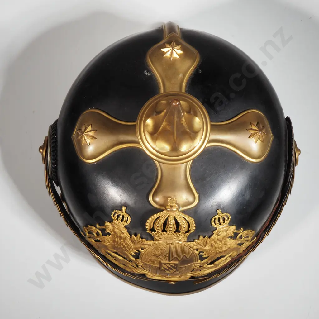 WWI German Barvarian Cavalry Officers Pickelhaube Image 1++