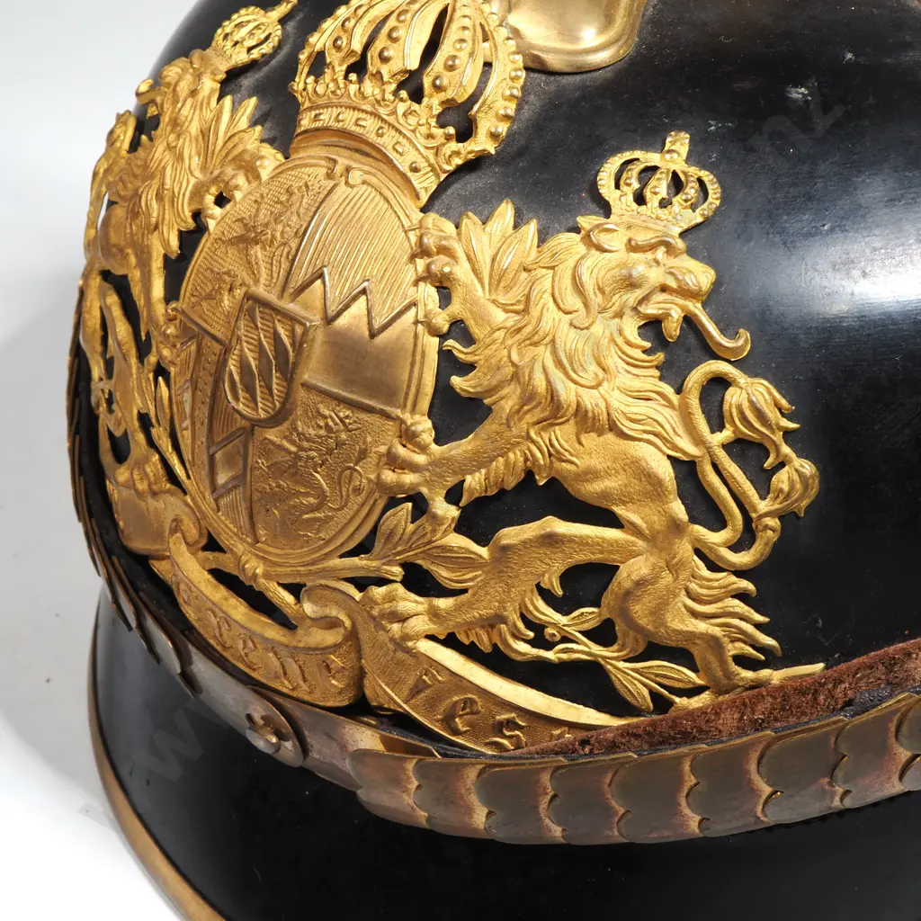 WWI German Barvarian Cavalry Officers Pickelhaube Image 1++