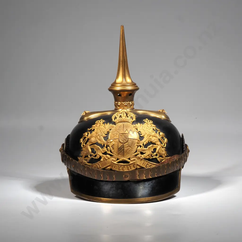 WWI German Barvarian Cavalry Officers Pickelhaube Image 1++