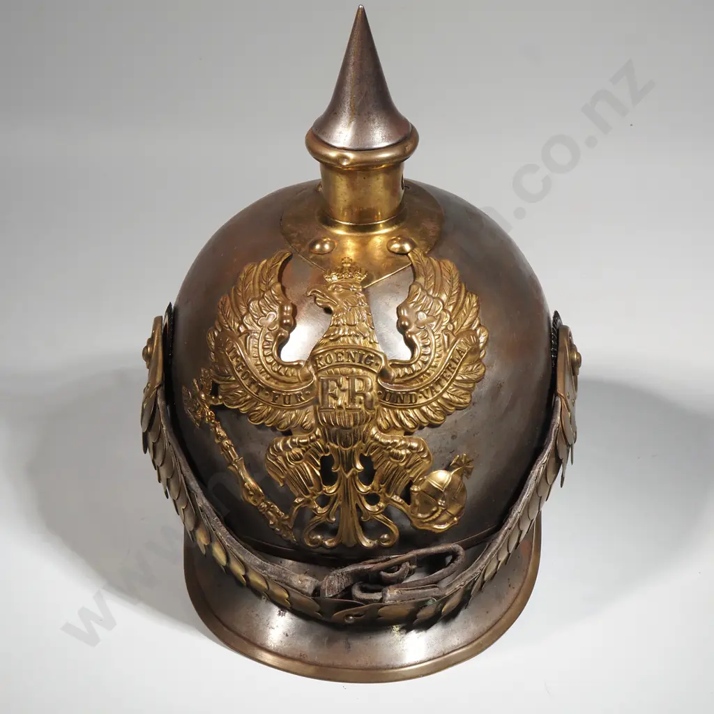 WWI German Prussian Cuirassiers (Lobster Tail) Pickelhaube, by A. Klucke & Cie Image 1++