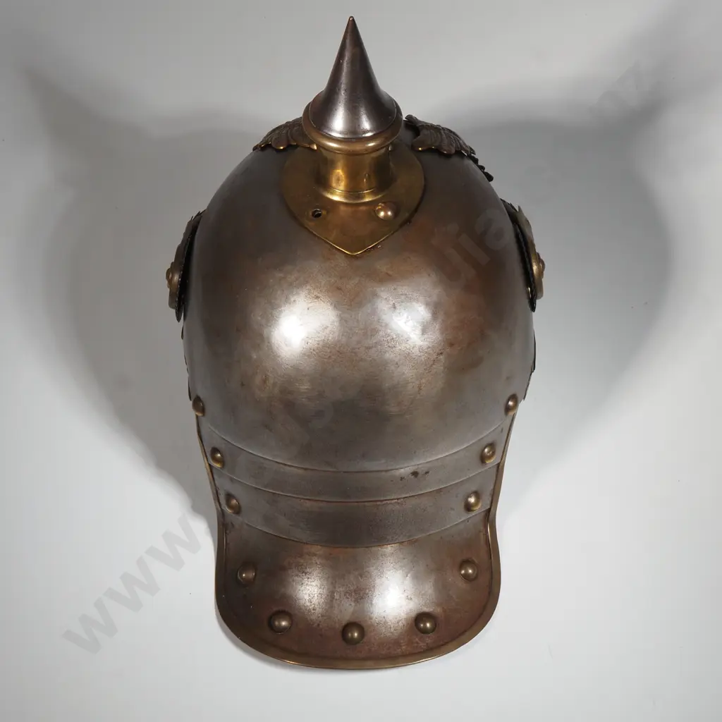 WWI German Prussian Cuirassiers (Lobster Tail) Pickelhaube, by A. Klucke & Cie Image 1++
