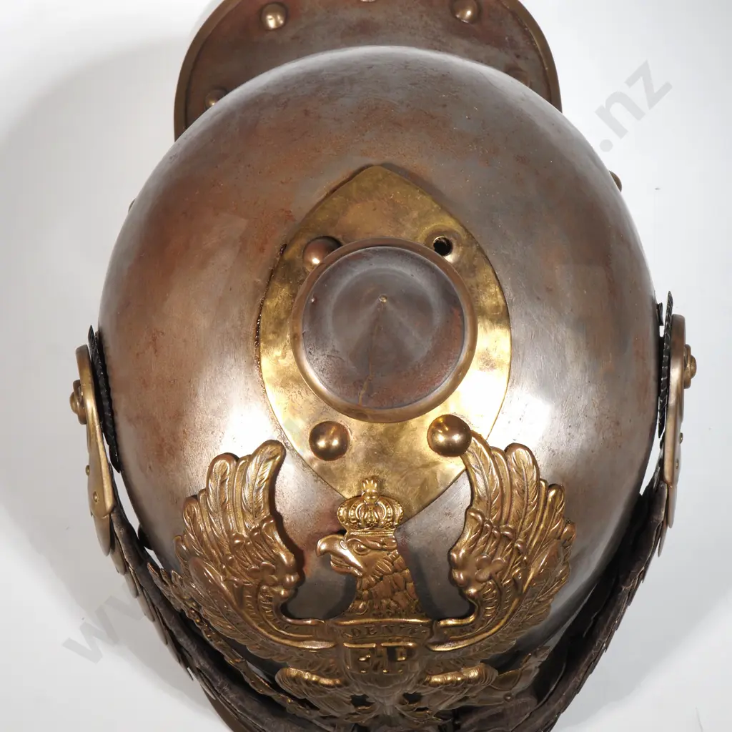 WWI German Prussian Cuirassiers (Lobster Tail) Pickelhaube, by A. Klucke & Cie Image 1++