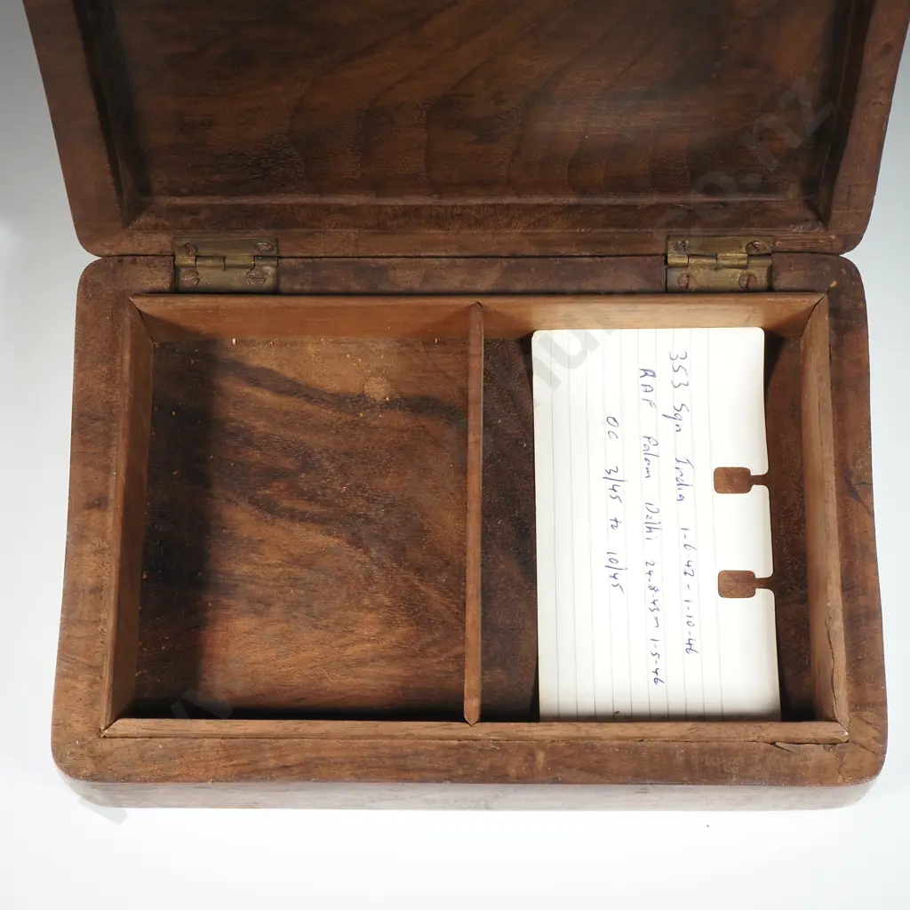 WW2 Carved Wooden Cigarette Box Image 1++