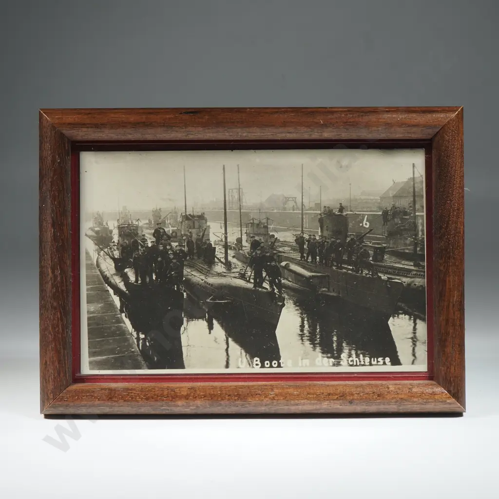 Framed Postcard Photo of U Boats - U. Boote in der Schleuse Image 1++