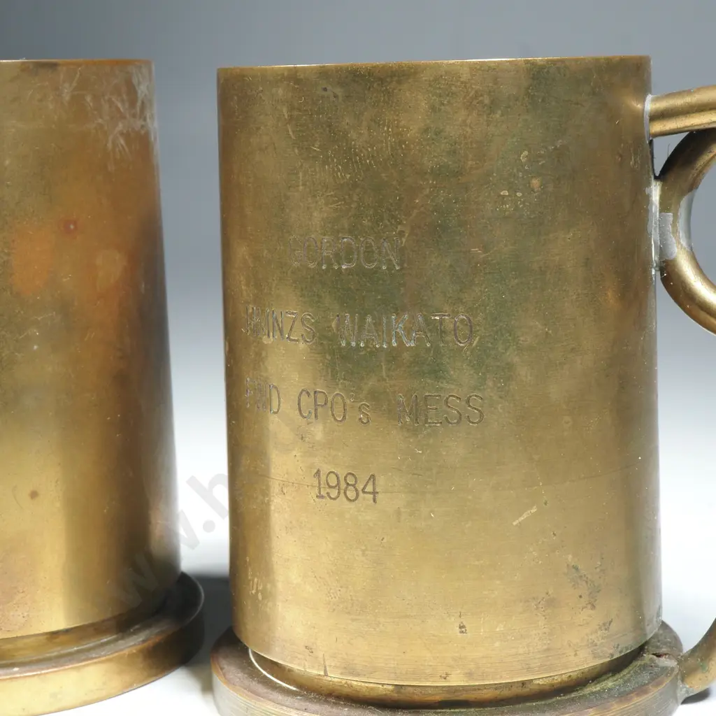 Two 40mm Shells Converted to Cups from the HMNZS Waikato  Image 1++