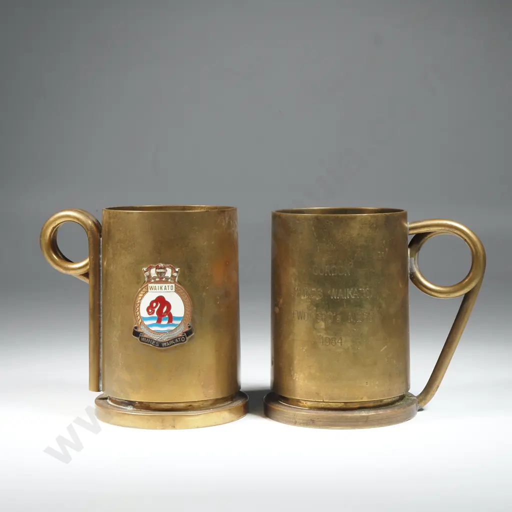 Two 40mm Shells Converted to Cups from the HMNZS Waikato  Image 1++