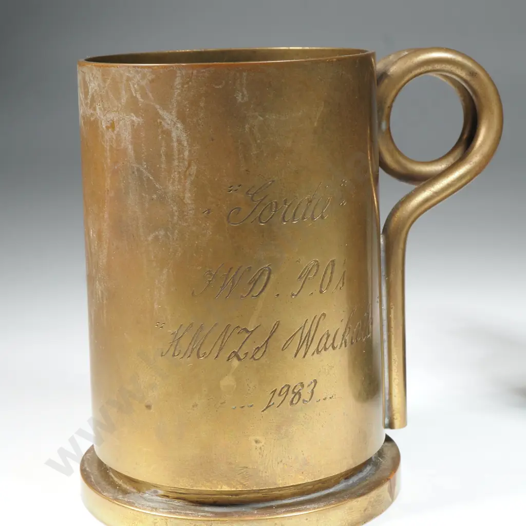 Two 40mm Shells Converted to Cups from the HMNZS Waikato  Image 1++