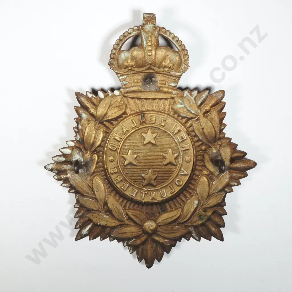1901 New Zealand Volunteers General Issue Helmet Plate Image 1++