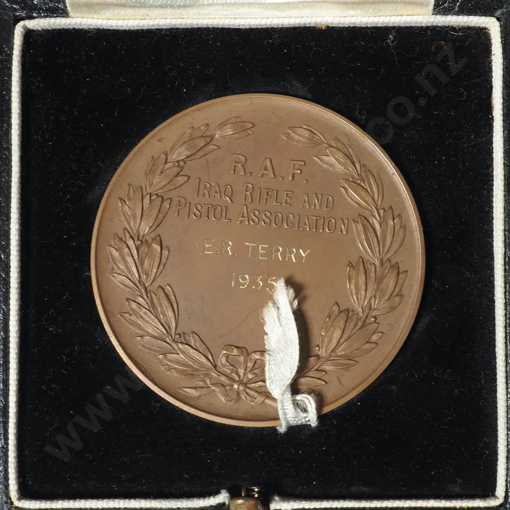 Scarce Group of Four R.A.F. Iraq Rifle & Pistol Association Medals to E R Terry 1935  Image 1++