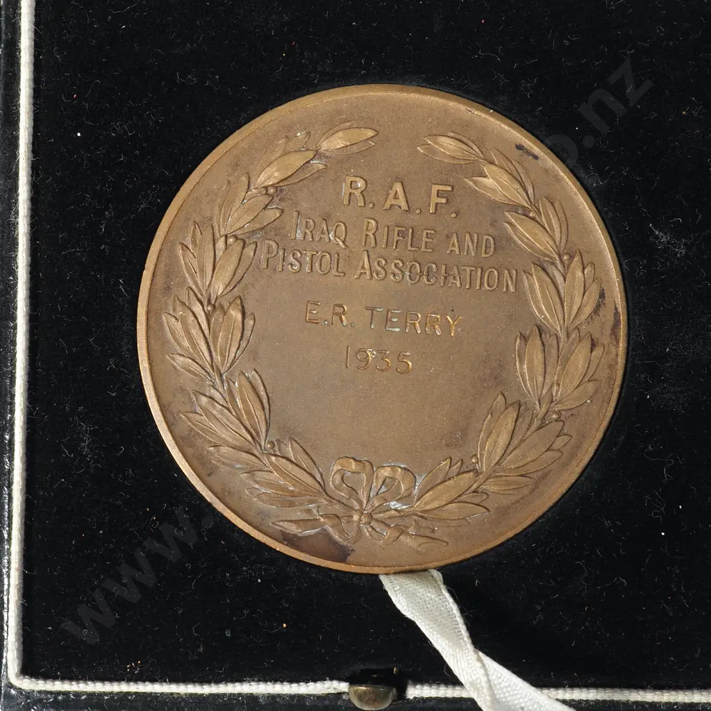 Scarce Group of Four R.A.F. Iraq Rifle & Pistol Association Medals to E R Terry 1935  Image 1++