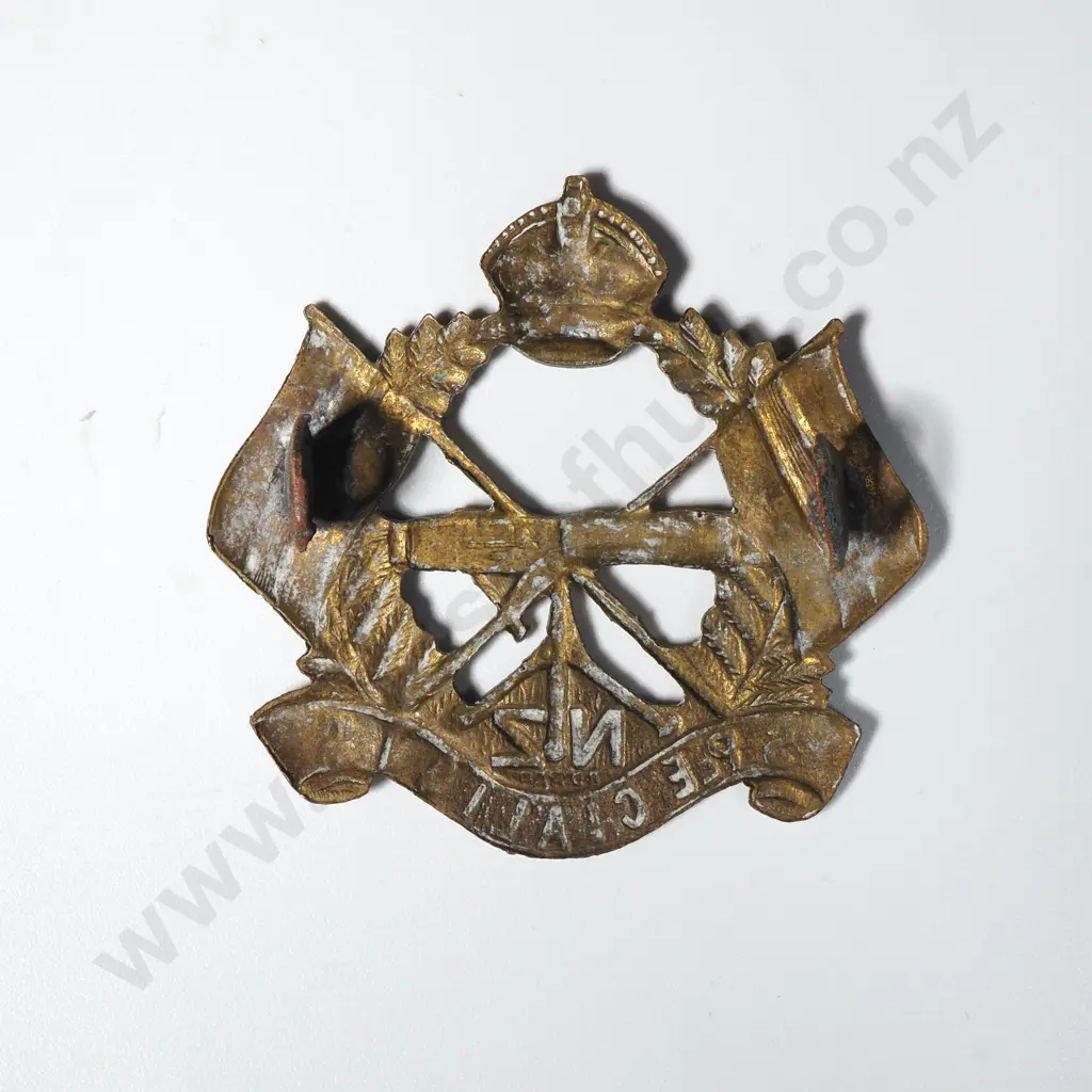 WW1 NZ Specialist Machine Gun Company Cap Badge Image 1++