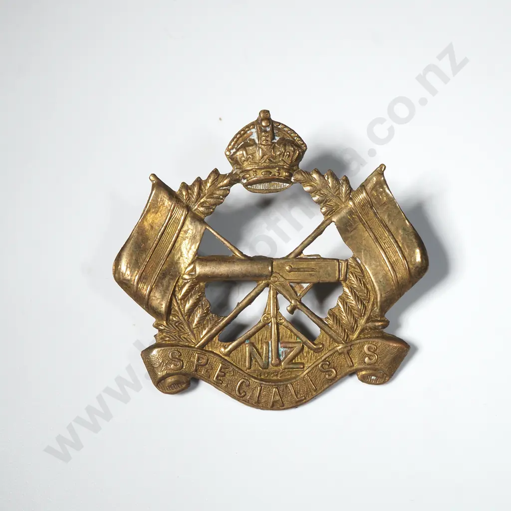 WW1 NZ Specialist Machine Gun Company Cap Badge Image 1++