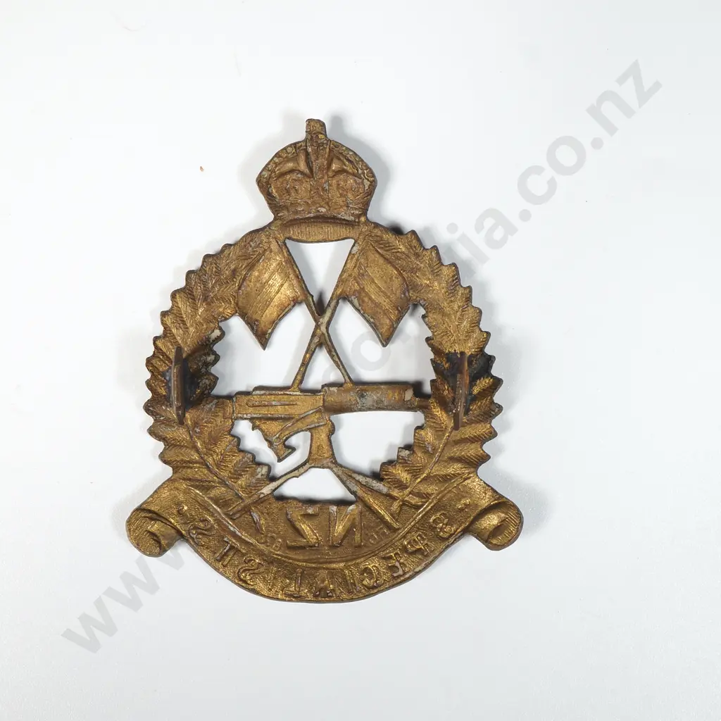 WW1 New Zealand Machine Gun Specialists Cap Badge  Image 1++