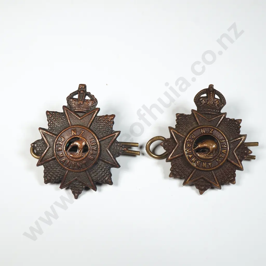 Two WW1 New Zealand Permanent Staff Collar Tabs Image 1++