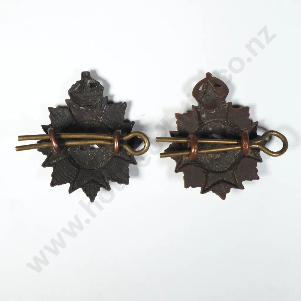 Two WW1 New Zealand Permanent Staff Collar Tabs Image 1++