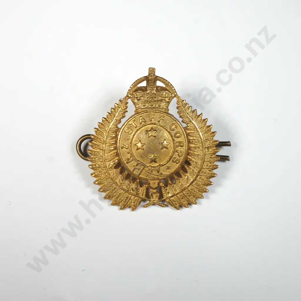 WW1 New Zealand Staff Corps Collar Badge - Lovely Gilding  Image 1++