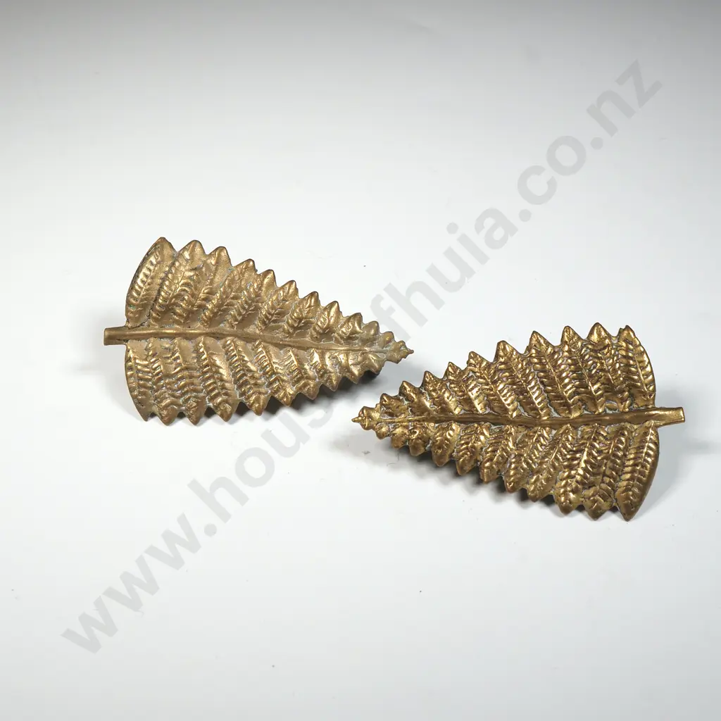 Pair of New Zealand Volunteer Period Fern Collar Badges  Image 1++