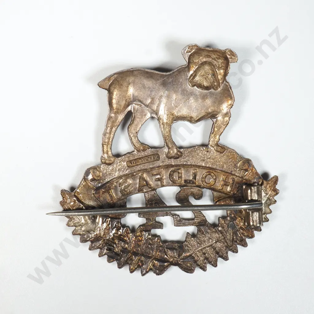WW1 New Zealand Sterling Silver "Holdfast" Sweetheart Brooch 24th Reinforcements Image 1++