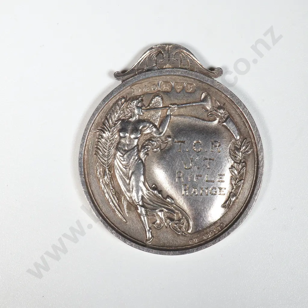 Sterling Silver T.C.R.J.T. Rifle Range Won by G.T. Mann. Image 1++