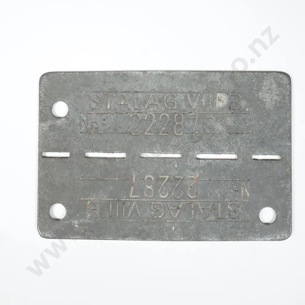 WW2 Stalag VIII Zink POW Dog Tag Image 1++