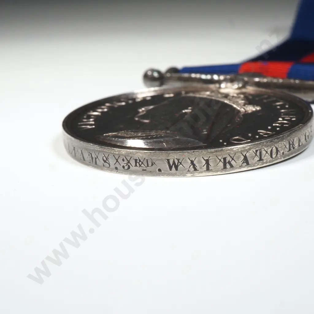 1861-1866 Dated New Zealand War Medal to J Williams 3rd Waikato Regiment - Official Name Xed Out Image 1++