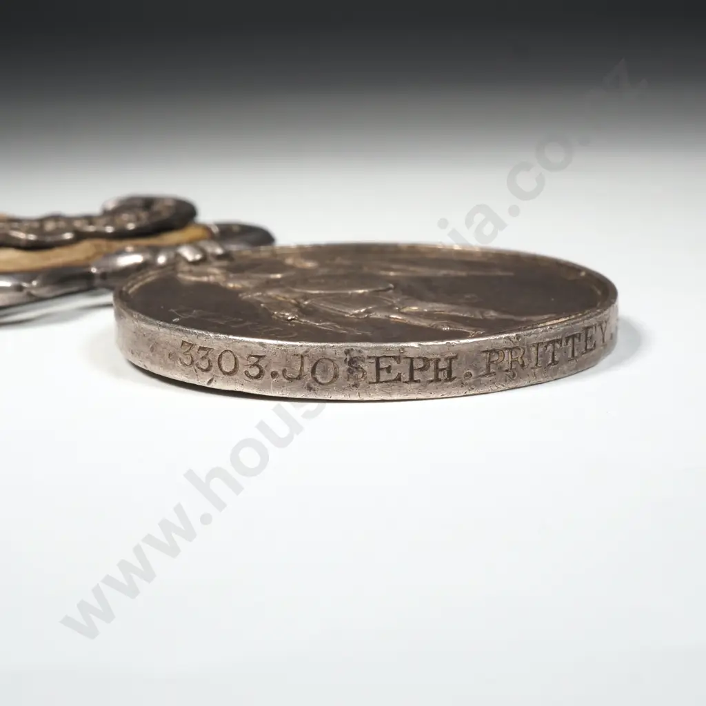 United Kingdom Crimea Medal w Sebastopol Bar to Joseph Prittey 38th Regiment Image 1++