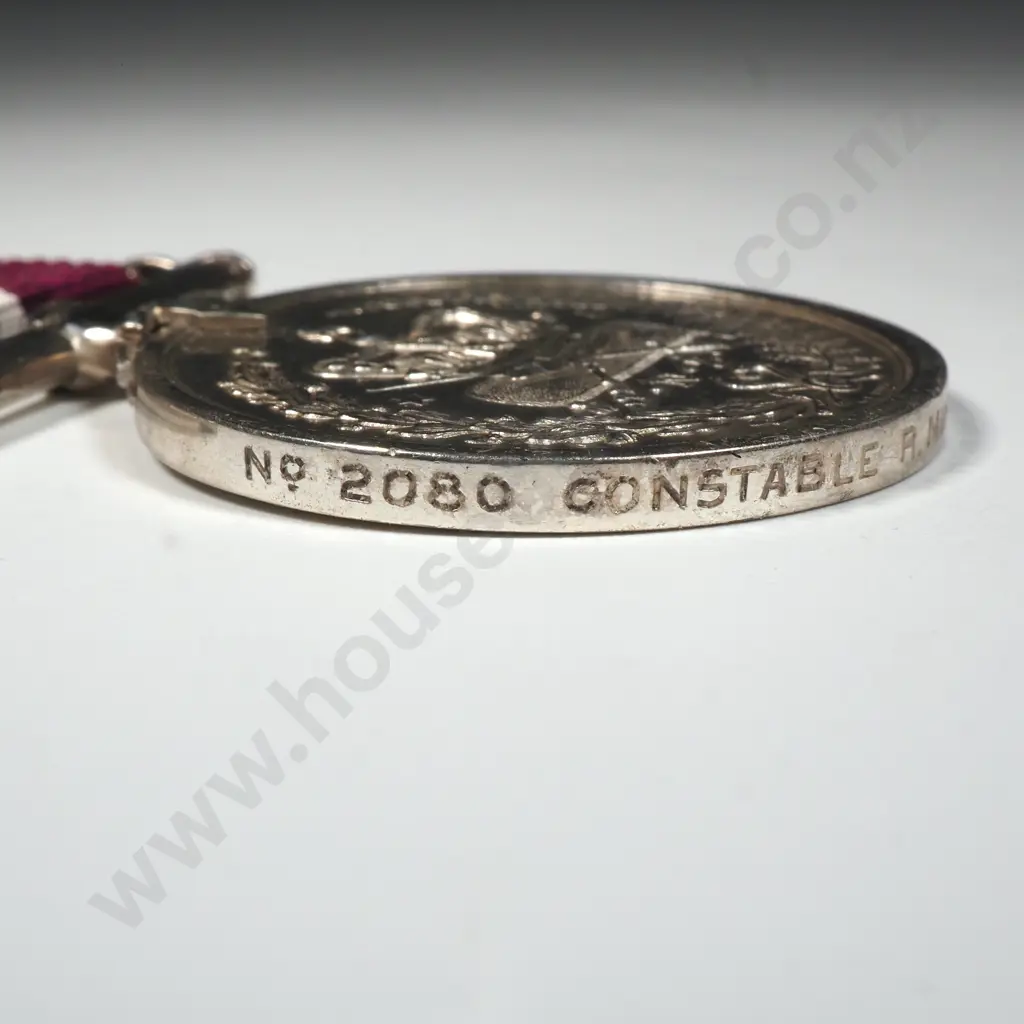 New Zealand Police Long Service & Good Conduct Medal to 2080 Richard Murray - White Maker Image 1++