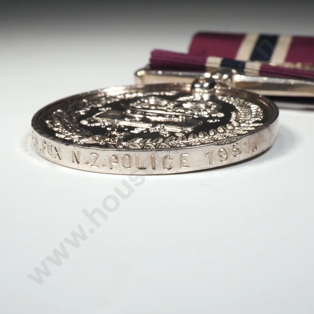New Zealand Police Long Service & Good Conduct Medal to 1893 Phillip Moore Fox - Gaunt Maker Image 1++