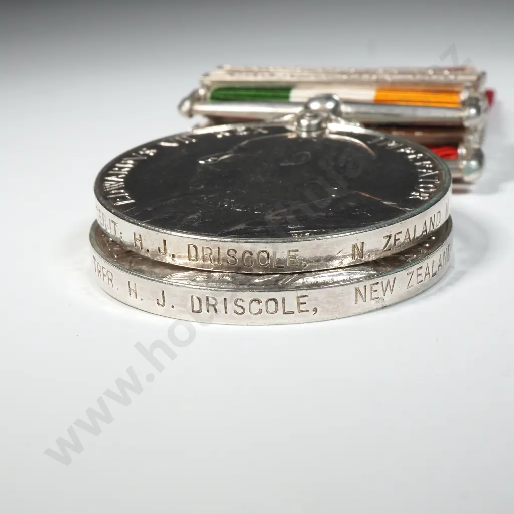 New Zealand Boer War QSA KSA to 2467 H J Driscole New Zealand MR Image 1++