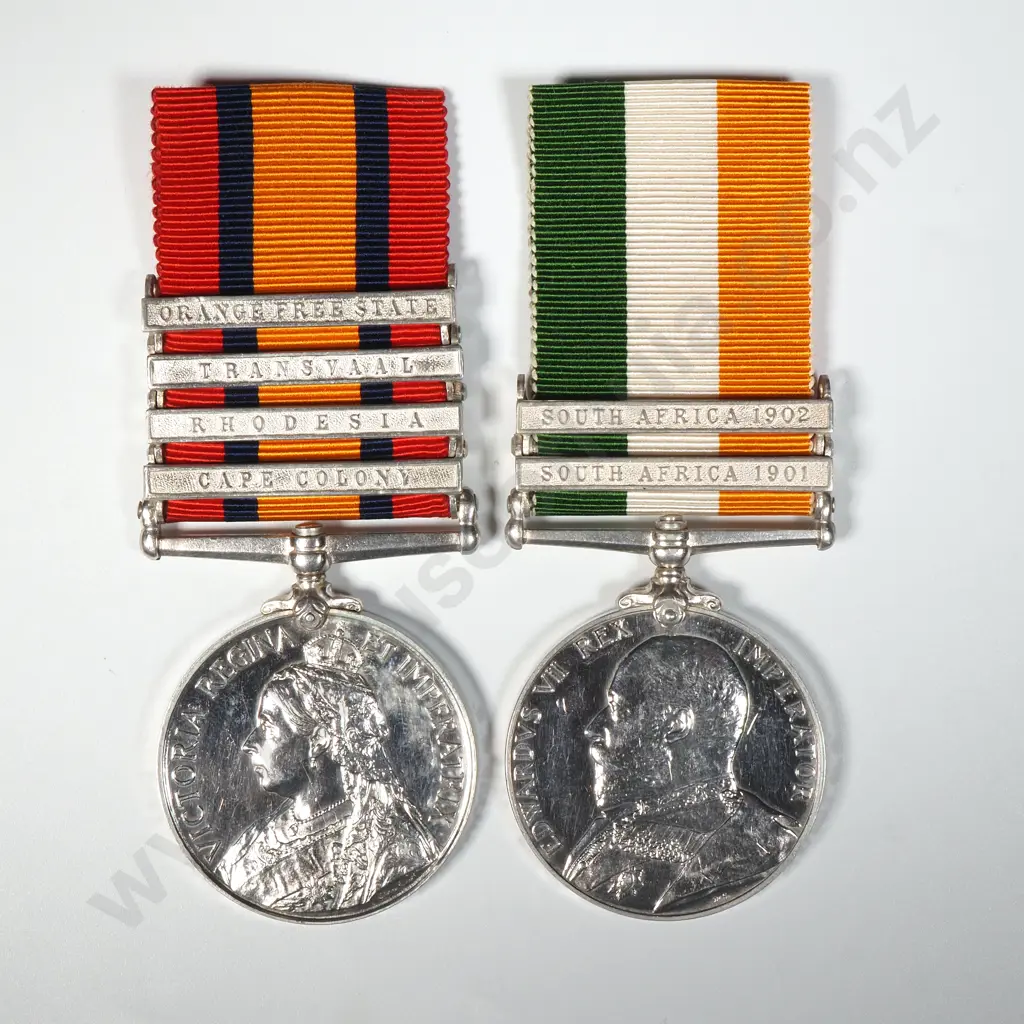 New Zealand Boer War QSA KSA to 2467 H J Driscole New Zealand MR Image 1++