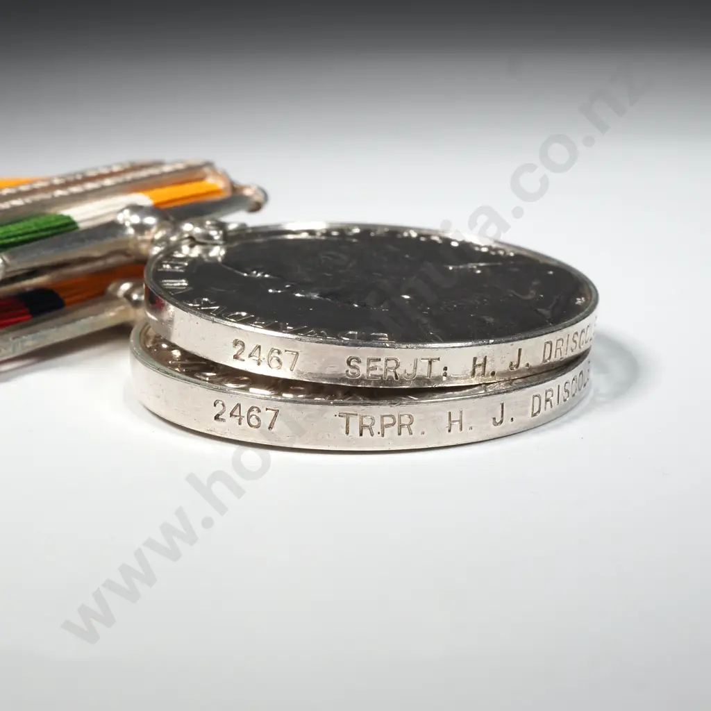 New Zealand Boer War QSA KSA to 2467 H J Driscole New Zealand MR Image 1++