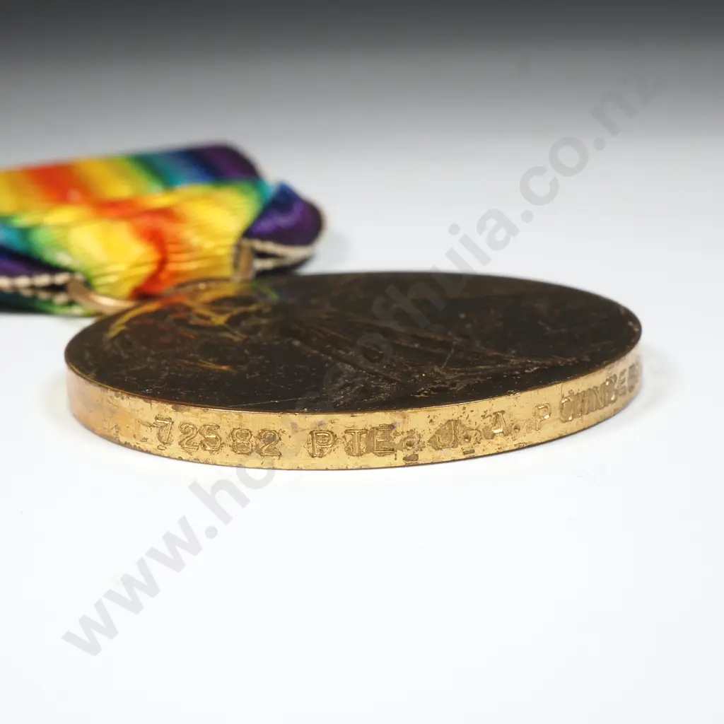 WW1 Victory Medal to 72582 J A Pownceby NZEF Image 1++