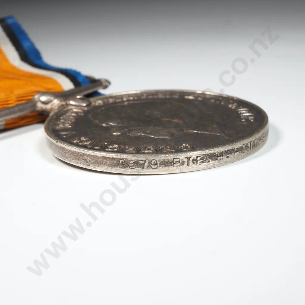 WW1 British War Medal to 9579 Pte H Hitchen Liverpool Regiment Image 1++